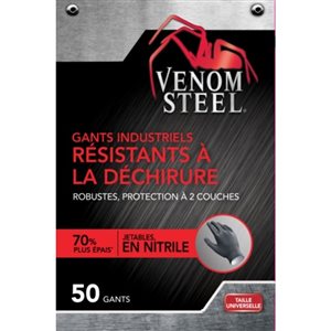 Gants multifonctionnels en nitrile de taille unique par Venum, 25 paires