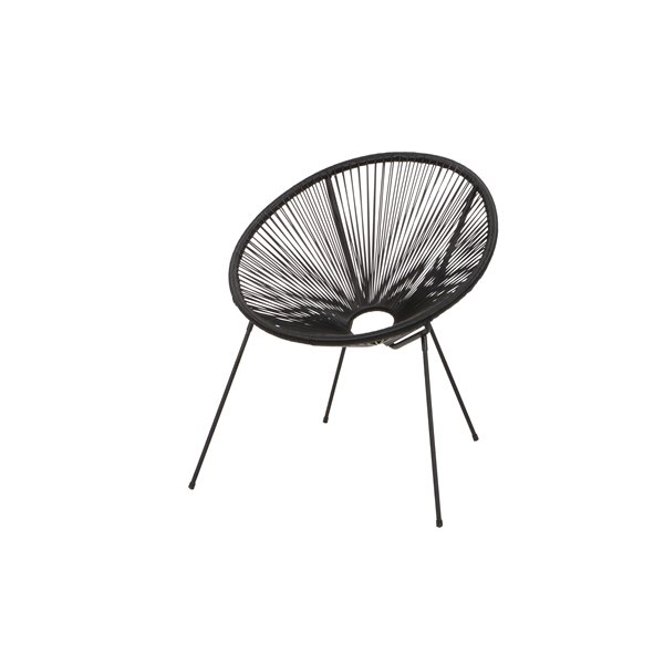 Velago Acapulco Neo 3-Piece Black Patio Conversation Set