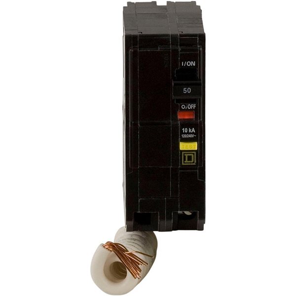 Square D QO 50-Amp Two-Pole GFCI Plug-In Circuit Breaker