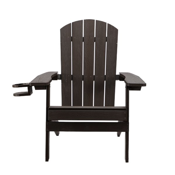 Chaise Adirondack pliable Tranquilo Depot en plastique café