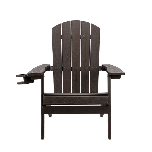 Chaise Adirondack pliable Tranquilo Depot en plastique café