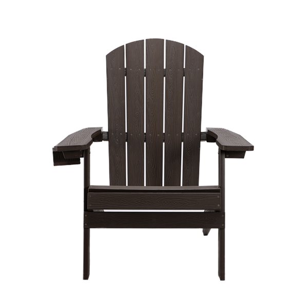 Chaise Adirondack pliable Tranquilo Depot en plastique café