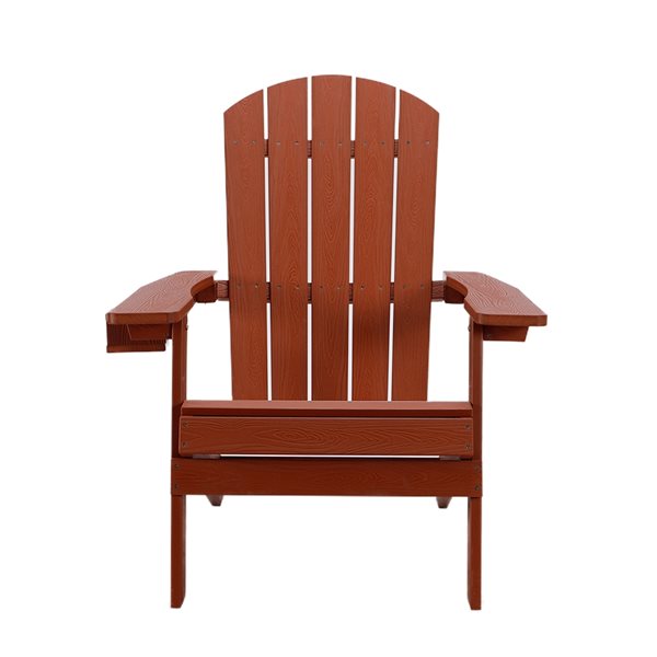 Tranquilo Depot Red Plastic Folding Adirondack Chair