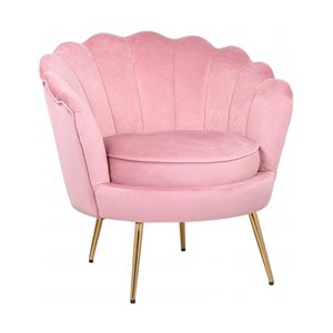 Plata Import Reyna Modern Pink Velvet Accent Chair