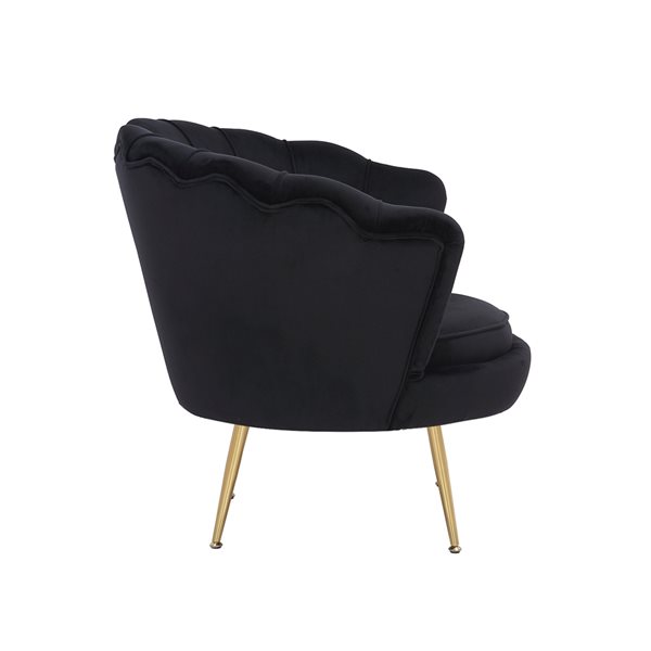Plata Import Reyna Modern Black Velvet Accent Chair