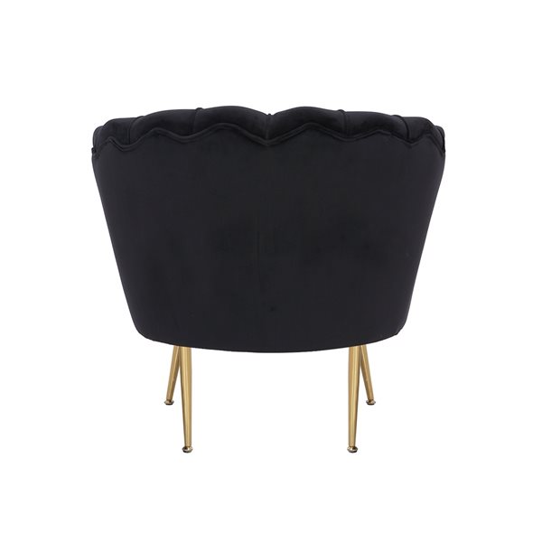 Plata Import Reyna Modern Black Velvet Accent Chair
