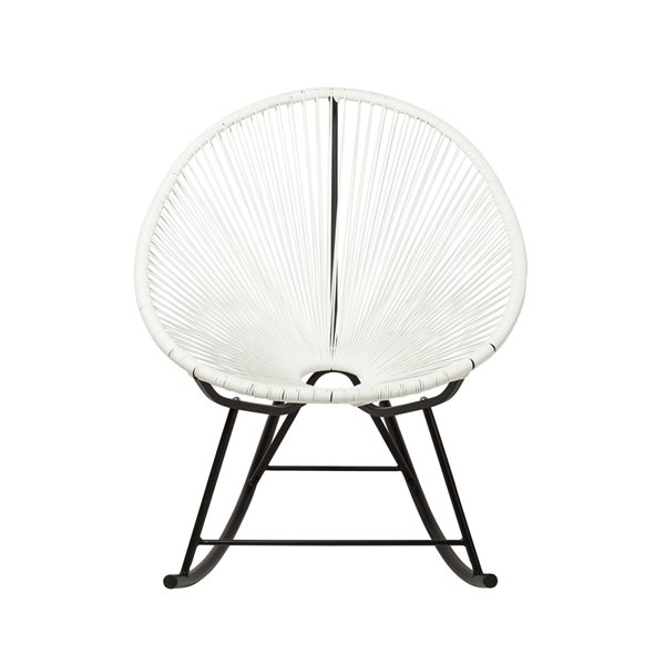 Plata Import White Rocking Acapulco Chair