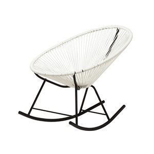 Plata Import White Rocking Acapulco Chair