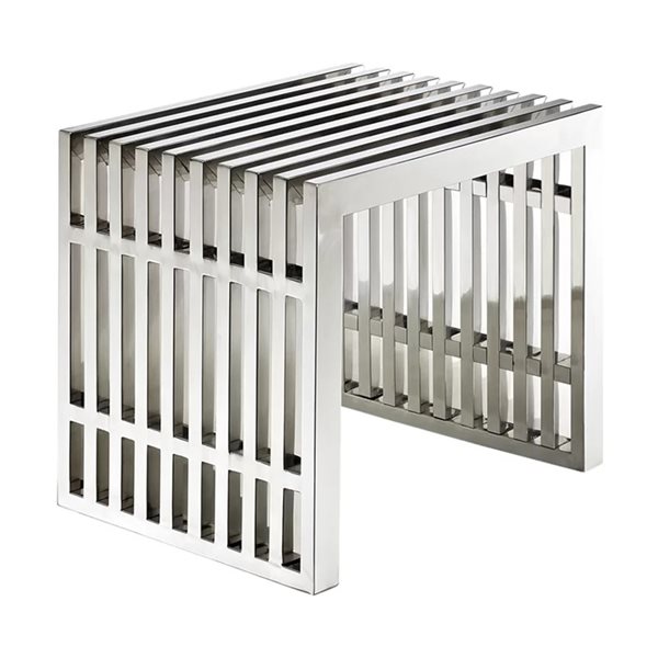 Image of Plata Import | Nove 20-In Modern Polished Stainless Steel Bench | Rona