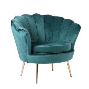 Plata Import Reyna Modern Green Velvet Accent Chair
