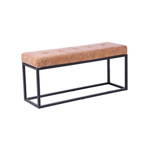 HomCom Beige Polyester Rectangle Upholstered Storage Ottoman Bench