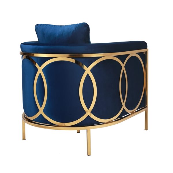 Plata Import Caro Modern Blue Velvet Accent Chair