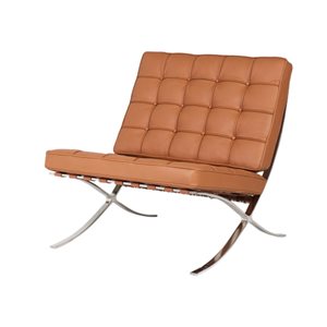 Plata Import Barcelona Modern Brown Faux Leather Accent Chair