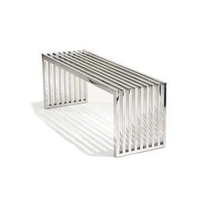 Plata Import Nove 48-in Modern Polished Stainless Steel Bench