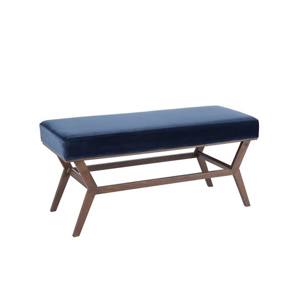 Plata Import Corola 39-in Modern Blue Bench