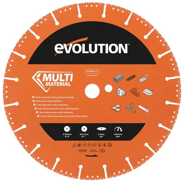 Evolution 12-in Segmented Metal Cutting Diamond Blade with 1-in Arbour
