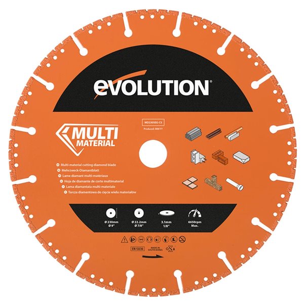 Evolution 9-in Segmented Metal Cutting Diamond Blade with 7/8-in Arbour  MD230SEG-CS RONA