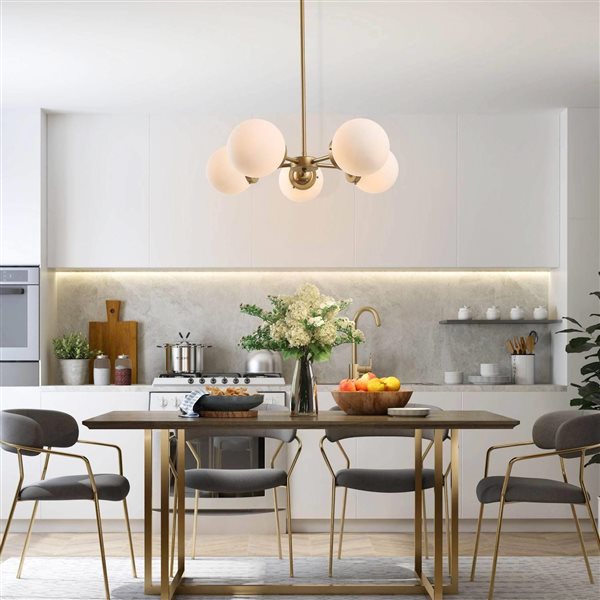 Uolfin 5-Light Gold Modern/Contemporary Chandelier