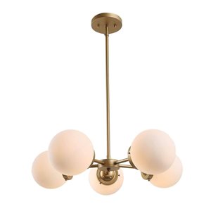 Uolfin 5-Light Gold Modern/Contemporary Chandelier