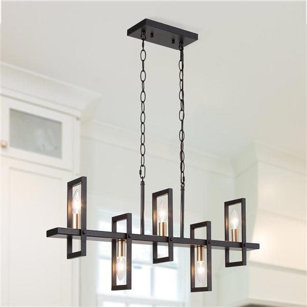 Uolfin 5-Light Black Modern/Contemporary Chandelier