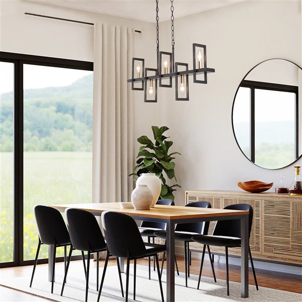 Uolfin 5-Light Black Modern/Contemporary Chandelier