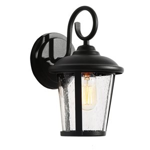 Uolfin 2-Pack 1-Light Modern Textured Black Outdoor Wall Lantern