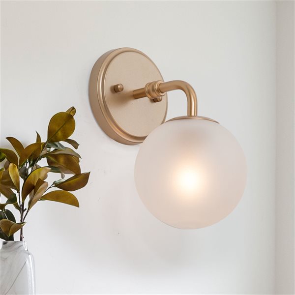 LNC 6 in. Brushed Vintage Gold Wall Sconce 1-Light Wall Light with
