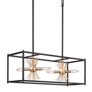 Uolfin 8-Light Black/Gold Modern/Contemporary Cage Chandelier