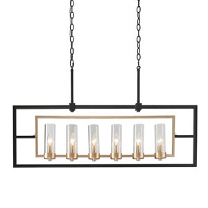 Uolfin 6-Light Matte Black/Gold Modern/Contemporary Chandelier