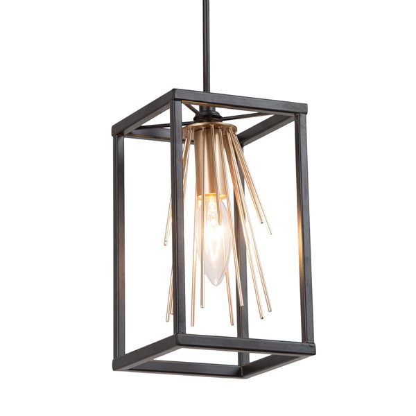 Uolfin Black and Gold Modern/Contemporary Geometric Incandescent Mini Pendant Light