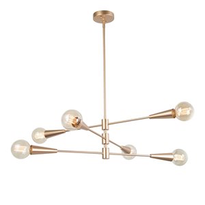 Uolfin 6-Light Gold Modern/Contemporary Sputnik Chandelier