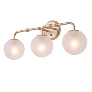 Uolfin 3-Light Matte Gold with Opal Frosted Glass Modern/Contemporary Globe Vanity Light