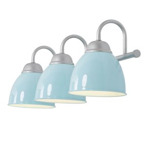 Uolfin 3-Light Silver and Blue-Grey Modern/Contemporary Vanity Light