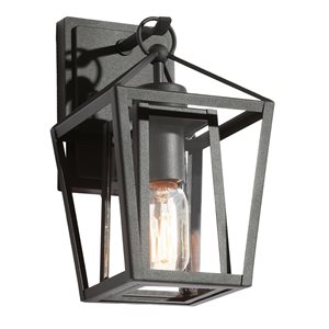 Uolfin 1-Light 11-in Matte Black with Clear Glass Shade Outdoor Wall Light