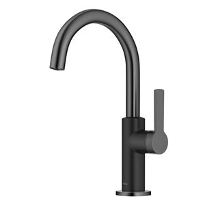 Kraus Oletto Matte Black/Spot Free Black Stainless Steel 1-handle Deck Mount Bar and Prep Residential Kitchen Faucet
