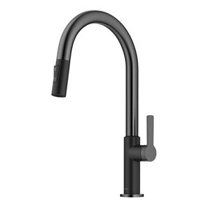 Kraus Oletto 1-handle Deck Mount Pull-down Matte Black/Spot Free Stainless Steel Residential Kitchen Faucet