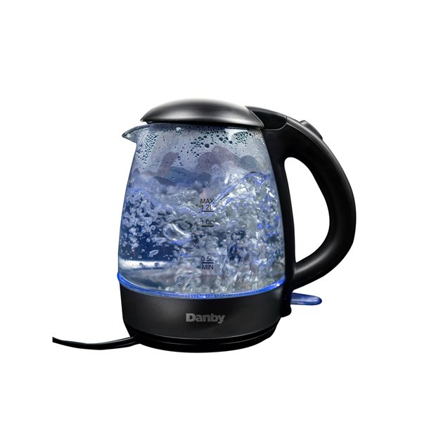 Danby DBKT12013BD11 Bouilloire en verre 1,2 L en noir