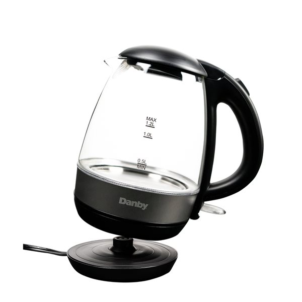 Danby DBKT12013BD11 Bouilloire en verre 1,2 L en noir