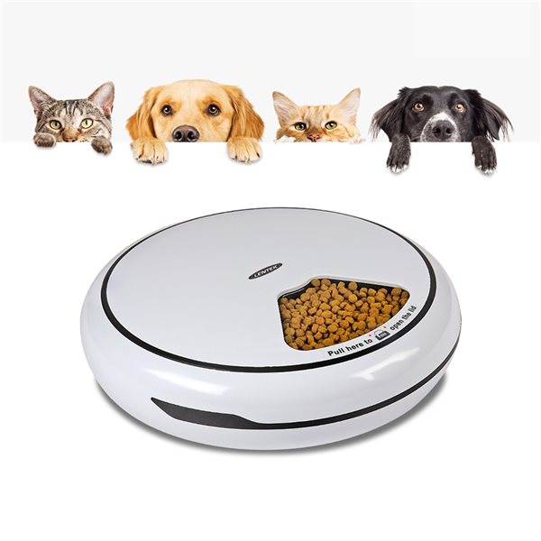 Lentek Programmable Five Meal Pet Dish with Voice Message