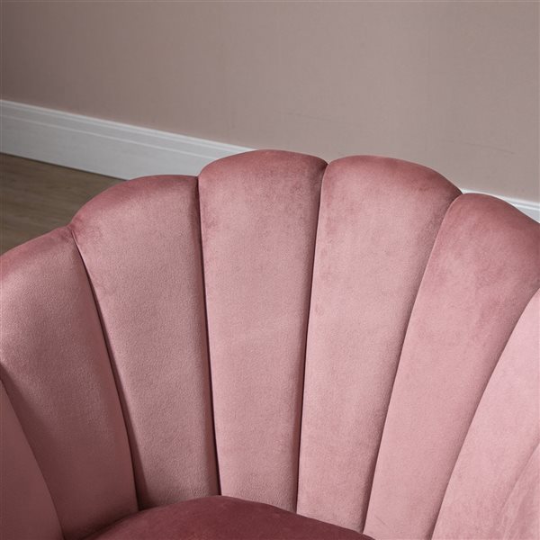 HomCom Modern Pink Polyester Blend Accent Chair