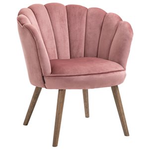 Chaise d'appoint moderne par HomCom en mélange de polyester rose