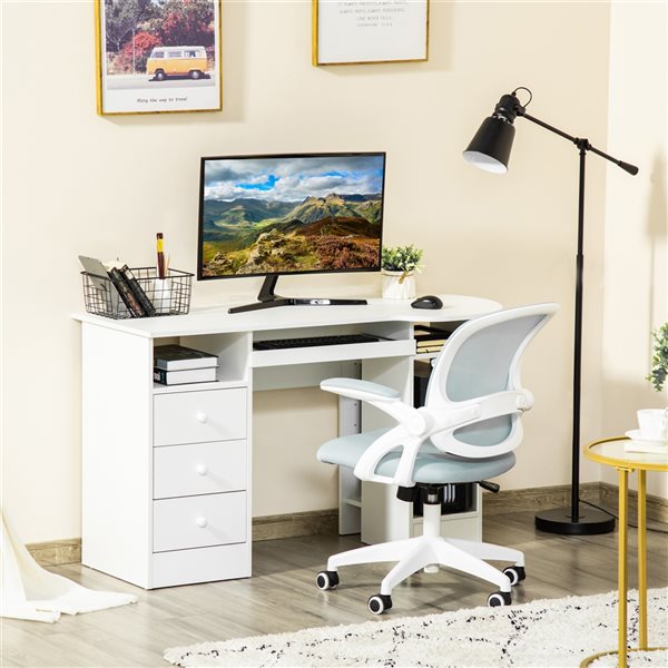 HOMCOM 49.25-in White Modern/Contemporary Computer Desk