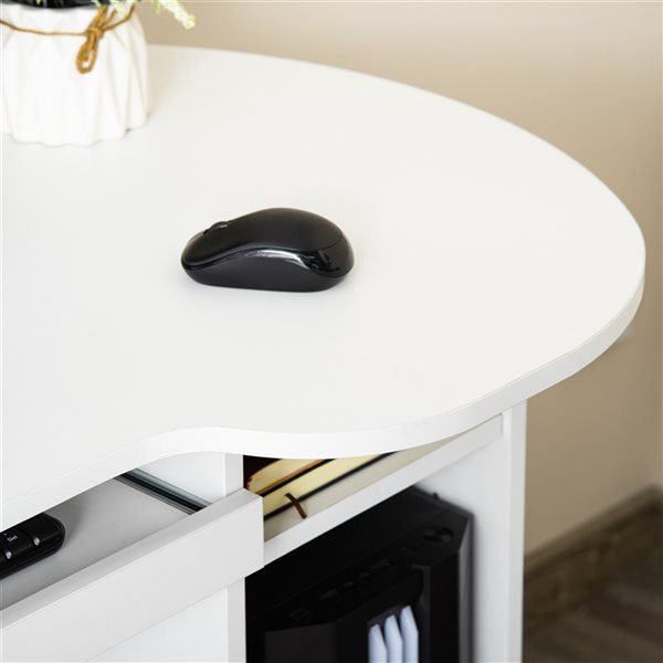 HOMCOM 49.25-in White Modern/Contemporary Computer Desk