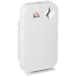 HomCom White 4-Speed 430-sq. ft. Coverage HEPA Air Purifier