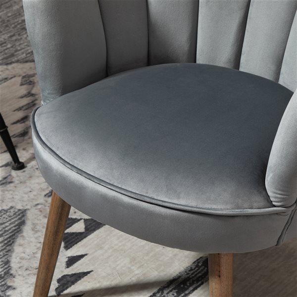 HomCom Modern Dark Grey Polyester Blend Accent Chair