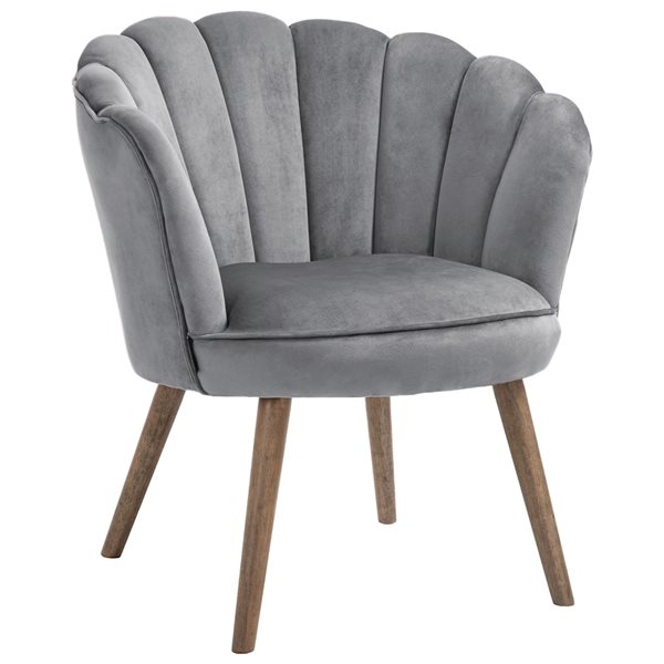 HomCom Modern Dark Grey Polyester Blend Accent Chair