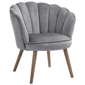 HomCom Modern Dark Grey Polyester Blend Accent Chair