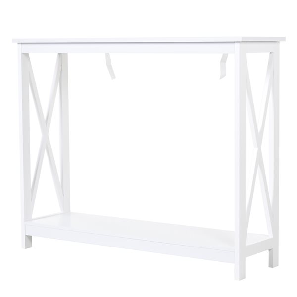 HomCom White MDF Modern Console Table