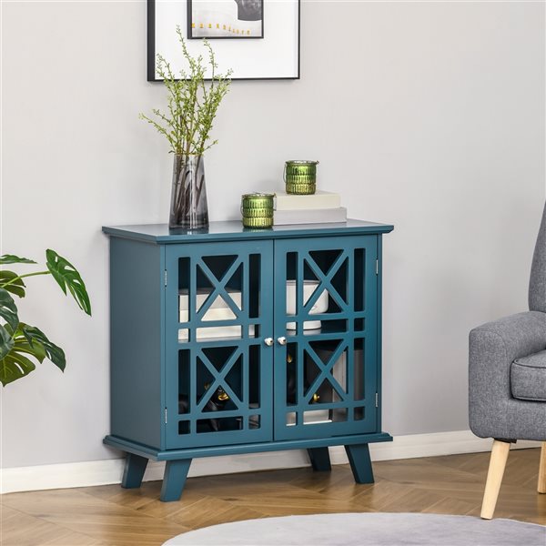 HomCom Blue Composite Modern Sideboard