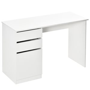 Bureau d'ordinateur moderne et contemporain blanc par HomCom de 47,25 po